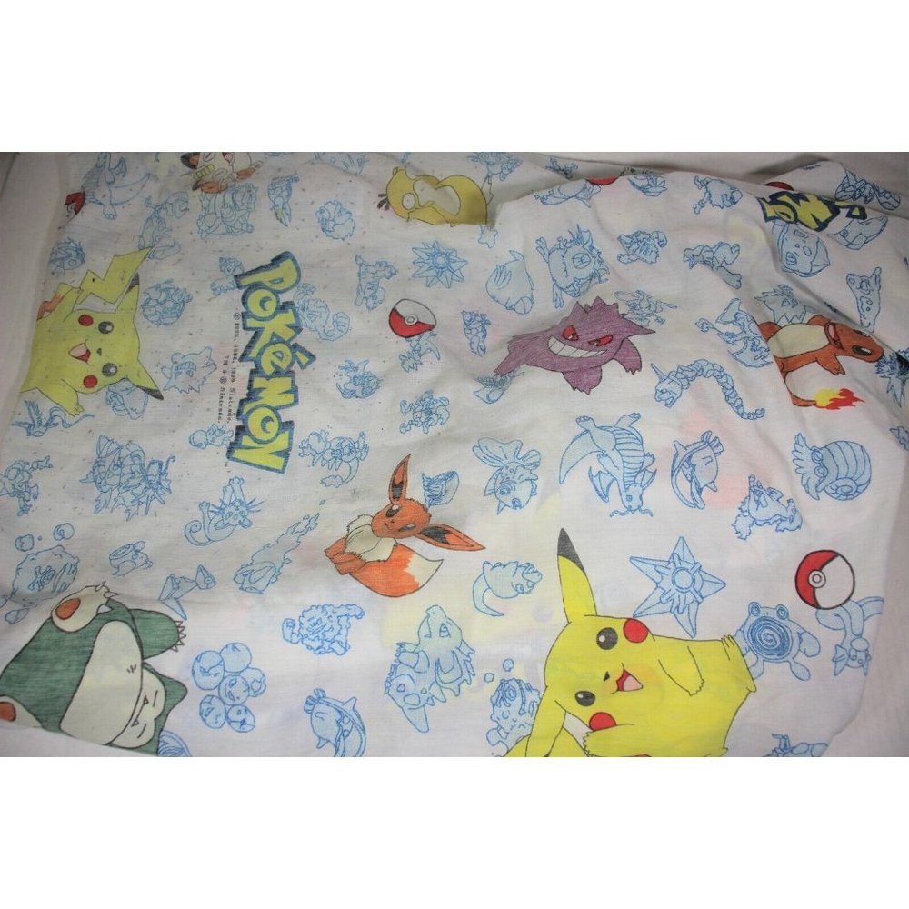 Vintage Pokemon Springs Made In USA AOP All Over Print Twin Bedsheet A1204